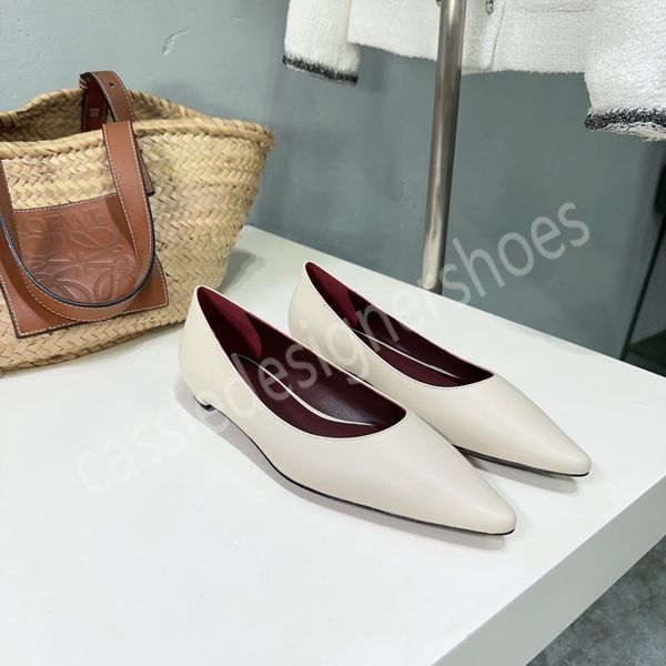 Mocasines de cuero para primavera, zapatos de Ballet con lazo, zapatos planos para mujer, zapatos planos con punta cuadrada, zapatos Doug para mujer