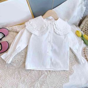 Chemise blanche à manches longues de printemps Vêtements pour enfants Vêtements pour filles Blouses Vêtements d'école Tops pour 210528