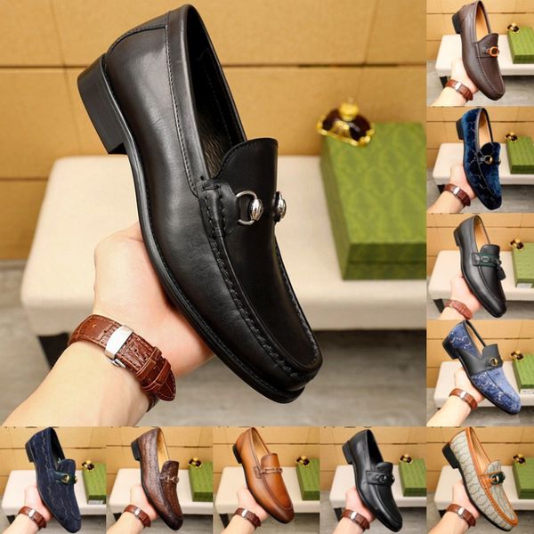 77Model Spring Luxueux italien de haute qualité noir marron chaussures en cuir pour hommes chaussures en cuir de mariage chaussures habillées mocassins brevetés grande taille 38-45