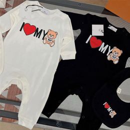 Printemps De Luxe Designer Bébé Barboteuses Nouveau-Né Vêtements pour Filles Garçons À Manches Longues Ropa Bebe Combinaison Vêtements Garçon Enfants Outfit286A