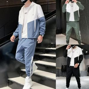 Spring Men Casual SetS Mens Hooded Tracksuit Sportswear JacketsPants 2 pièces Hip Hop Running Sports Costume 3xl 240428