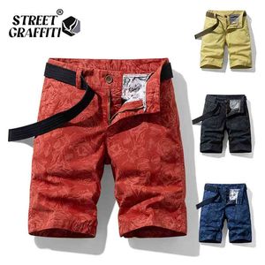 Lente mannen katoenen print 's shorts kleding zomer casual rijbroek Bermuda mode jeans voor strand broek korte 210713