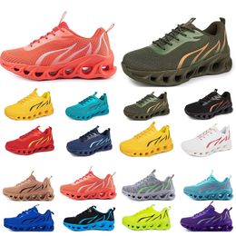 Spring Men Gai Running Flat Shoes Soft Sole Bule Gray Nieuwe modellen Mode Kleur Blokkering Sport Big Size A1115 55 967