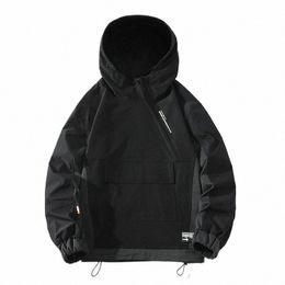 Printemps Hommes Veste Lettre Imprimé À Capuche Vêtements D'extérieur Streetwear 2023 Fi Harajuku Plus Taille Lâche Coupe-Vent Manteau Mâle 5XL R2qe #