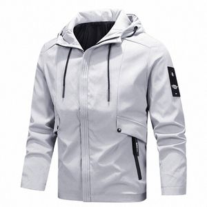 Chaquetas de bombardero de primavera para hombre Fi Coreano Hip Hop Streetwear Abrigos con capucha Hombres LG Manga Golf Cortavientos Chaqueta de aviador b6xH #