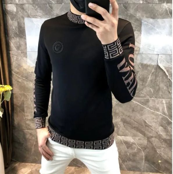 Printemps Sweats à capuche pour hommes 2024 Sweatshirts Col rond pour hommes Black Tide Ins Polos Revers Fermeture à glissière Imprimé Manches longues Mode Hommes Pull intérieur Sweat à capuche 4XL