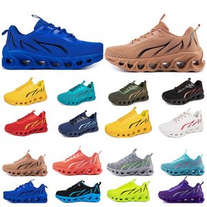 Primavera hombres mujeres zapatos zapatos para correr moda deportes zapatillas de deporte adecuadas Ocio con cordones Color negro blanco bloqueo antideslizante tamaño grande GAI 24