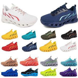 Primavera hombres mujeres zapatos zapatos para correr moda deportes zapatillas de deporte adecuadas Ocio con cordones Color negro blanco bloqueo antideslizante tamaño grande GAI 381