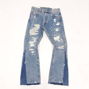 Jeans de printemps pour hommes mode High Street Hip Hop Pantalon Vintage Jean lavé