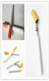 Pouire de fumer en forme de cigarette à la bouche du printemps 80 mm Aluminium en alliage métal