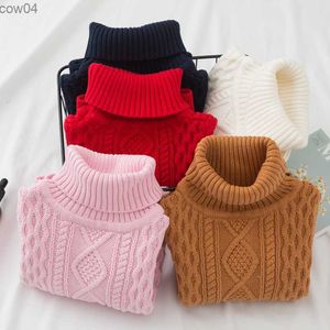 Spring New Baby Boys Girls Sweaters Turtleneck Solid Baby Kids Sweaters Soft Warm Long Sleeve Turtleneck Winter Sweaters L230625