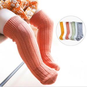 Spring New Boy and Girls Socks Solid Color Ribbed Knie High Long Socks for Boys Bootes Sock Children Leg Warmers Sockken Meias