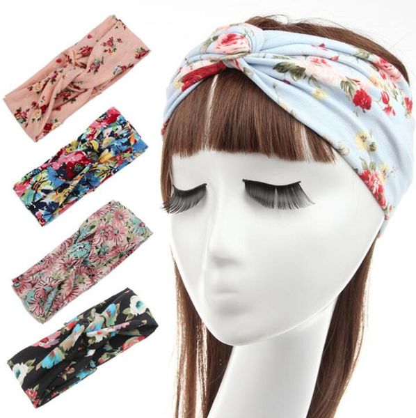 Printemps nouveaux accessoires pour cheveux bandeau bohème imprimé coton bandeau croisé dames bandeau coiffure européenne et américaine WY1257