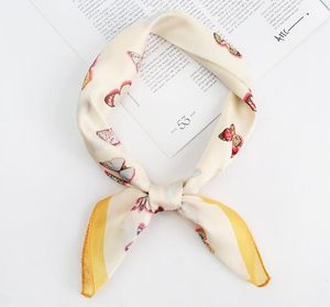 Printemps nouvelle version coréenne de foulard en soie imprimé papillon doux personnalisé simulation de mode simple soie petit carré WY766