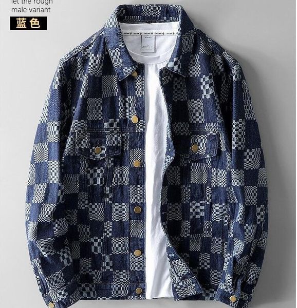 Printemps nouveaux hommes vestes décontracté mode Plaid Jean manteau homme classique Style européen Denim manteaux Couple haut vêtements d'extérieur femmes vêtements Style universitaire