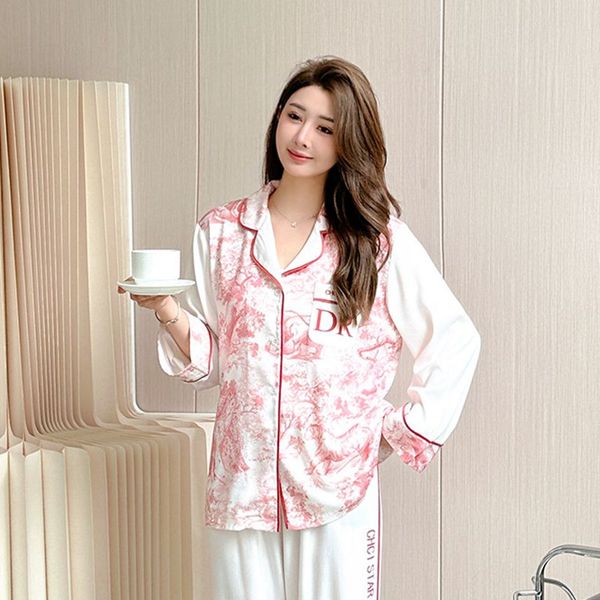 Printemps nouveau pyjama femmes glace soie à manches longues encre de tigre Jungle maison fureur doux et confortable