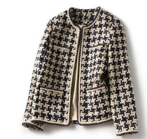 Spring New Women's Casual Cardigans Jacket Tweed Top verschijnt Slim Goddess Style veelzijdige beroemdheden