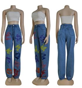 Spring Nieuwe dames jeans dames casual mode high tailled broek merk designer jeans
