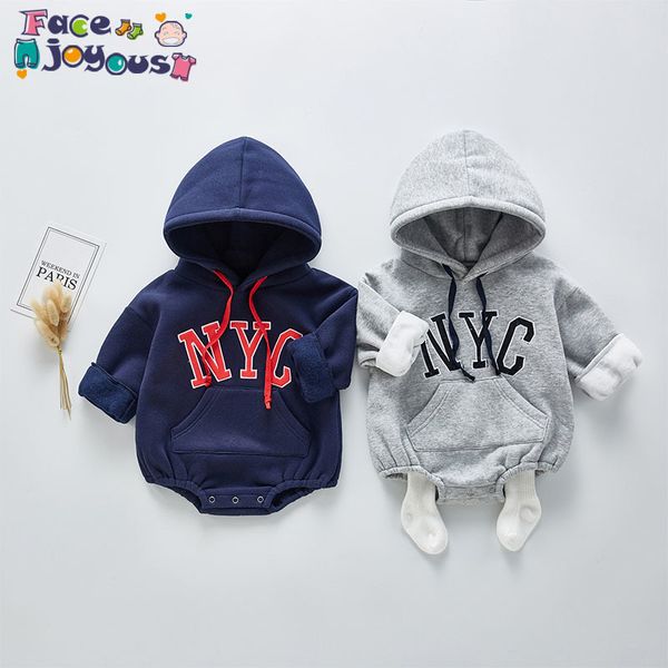 Printemps nouveau-né bébé filles barboteuse enfants garçon barboteuse à manches longues à capuche belle combinaisons chaudes tenue pour bébé 0-3T 210413