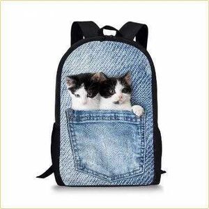 Spring Poached Cat Series 2 Hombres y mujeres Ins Casual Oxford 3d Impreso Mochila 230815