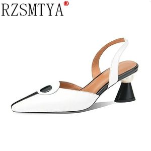 Spring Pointed Summer Sandals vrouwen Mid Heel Hollow Fashion Women's Shoes Obuv Zapatos Mujer Size 41 230311 306's