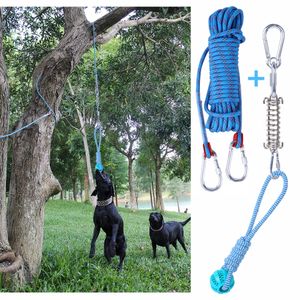 Spring Pole Dog Rope Toys Dog Outdoor Bungee Hanging Toy Muscle Builder Interactive Tether Tug Toy para Pitbull Medium Large Dogs