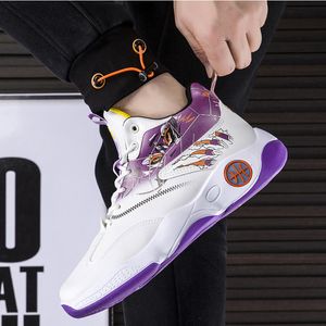 Spring Popular Mid-Top Basketball Chaussures Tendance Tendance Breatch Cuir Off-site Sports Casual Shoes Taille 39-45