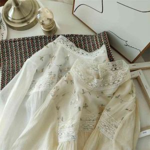 Produit de printemps - Chemise à manches longues à col rond et à col rond pour industrie lourde Hanfeng Blouse 210529