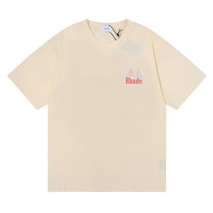Spring Rhude Summer T-shirt Man Shirts Femmes Tees Skateboard Fashion Hommes à manches courtes T-shirt Luxury Mens T-shirts 9665