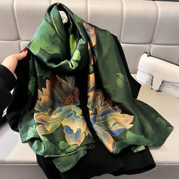 Spring sjaal dames luxe ontwerp sjaal zijden gladde sjaal soft soft moslim hoofdband sjaal strand 85x180 cm 240515
