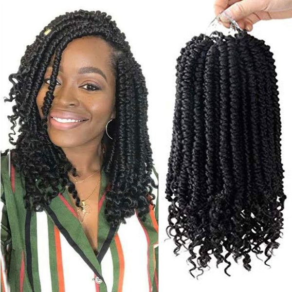 12 pouces printemps sénégalais torsion crochet tresses boucle fin 12 brins / pcs pour les femmes noires bombe torsion synthétique moelleux printemps torsion crotchet cheveux LS27