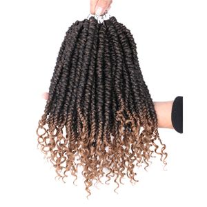 12 pouces printemps sénégalais torsion cheveux Crochet tresses Extension de cheveux synthétiques pour les femmes noires pro extensions de cheveux en boucle LS27