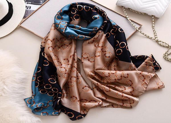 Spring Soft Silk Scarf Designer Bufanda Mujer Digital Print Belt Bandana Foulard Women Brand Hijab Shawl New7762696