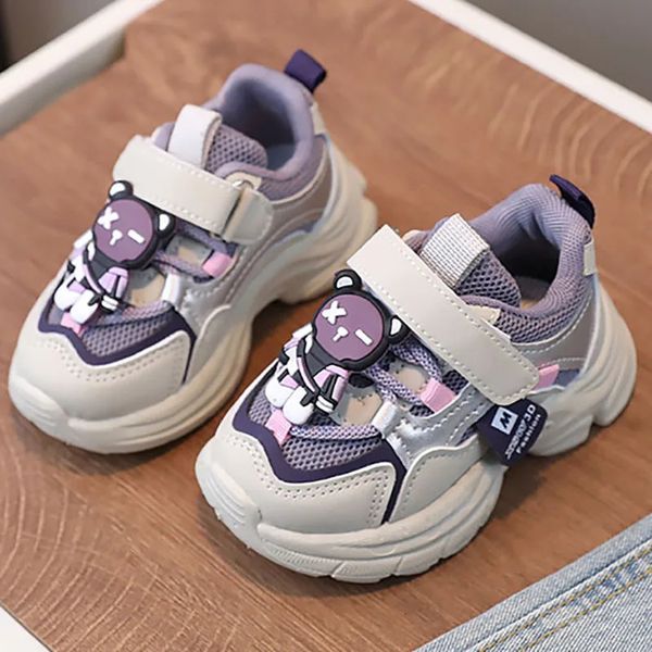 Chaussures de sport de printemps pour les enfants de style coréen tendance mode pour tout-enfant bébé filles antislipper sneakers respirants enfants 240509