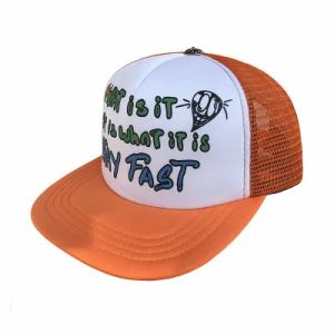 Casquette de camionneur Spring Stingy Brim Hats pour hommes et femmes Casquettes de baseball Chapeau tendance