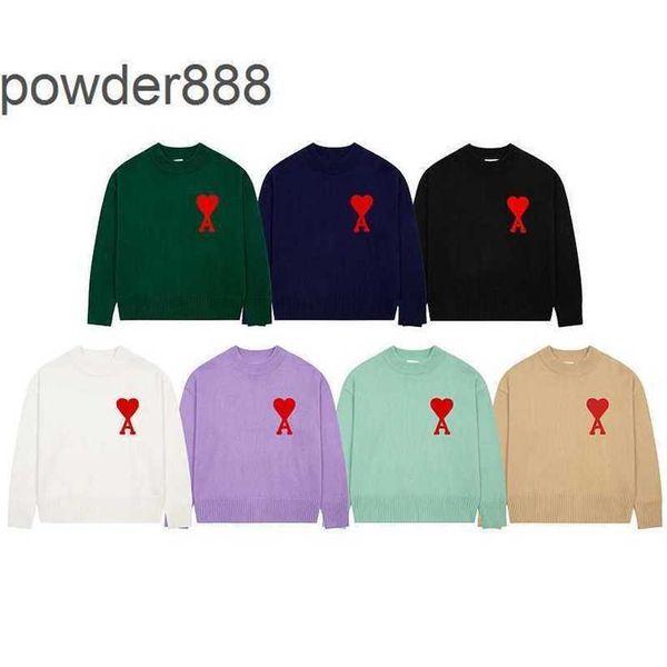 Printemps Style rouge brodé amour col rond pull Cardigan tricots coeur de pêche jeunesse Instagram marque à la mode couleur unie