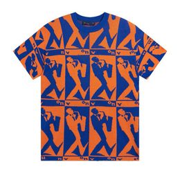 Lente-zomer 2024 Show Heren Designer Jazzman Motief Jazz Flyers Gebreide T-shirt met korte mouwen Losse mode Korte mouwen Casual Heren Feest T-shirt Sport T-shirts T-shirt