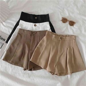 Lente zomer herfst vrouwen mode casual schattige sexy shorts bovenkleding vrouwelijke ol zwart wit khaki bruin 210719