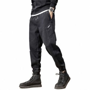 Printemps Eté Noir Bleu Cargo Jeans Hommes Streetwear Denim Jogger Pantalon Hommes Baggy Harem Jean Pantalon Harem Jean Pantalon 17Df #