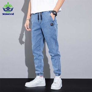 Lente zomer blauw lading jeans mannen streetwear denim jogger broek baggy harem jean broek mannetje oversize grote maat4 5 6 7XL 8XL 211111