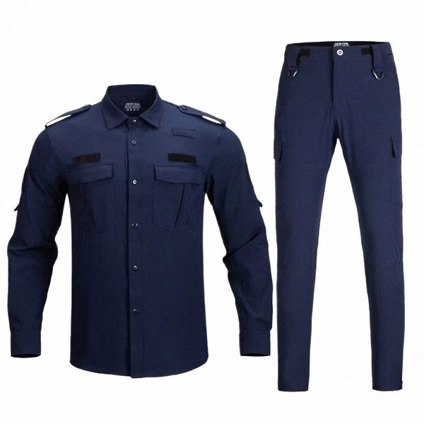 Printemps Été Vêtements de travail respirants Hommes Heavy Duty Chemise tactique Ensemble Airsoft Vêtements Sécurité Uniforme Police Hommes Costume tactique x7kg #