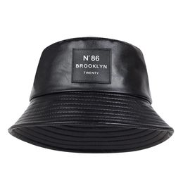 Printemps Summer Brooklyn Panama Bucket Hat Outdoor Travel Fashion Sun Men and Women Leather Panama 240403