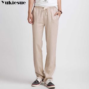 Pantalon d'affaires printemps été mince lin lâche pantalon de style chinois pantalon de survêtement droit hommes streetwear plus taille 210608