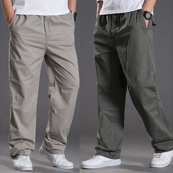 Pantalones informales de primavera y verano para hombre, pantalones holgados con bolsillo y cremallera a la moda, tallas grandes Xl-6xl 210707