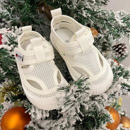 Primavera verano niños zapatos de malla bebé transpirable fresco kindergarten sandalias niños niñas moda verano playa zapatos 240326