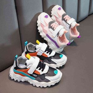 Primavera verano zapatos deportivos para niños zapatos de malla hueco para niños zapatos de carrera transpirables para niñas moda colorida zapatilla 2-8y g220517