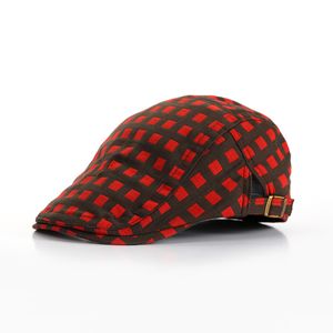 Printemps été coton Plaid béret chapeaux réglable hommes femmes plaine rétro plat gavroche chapeau artistique jeunesse décontracté casquette à visière chapeau de soleil