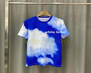 Lente zomer Europa T Shirts Mens Blue Sky en White Print T -shirt Fashion Letter Printing T -shirts Designer T -shirt Men Dames C2091531