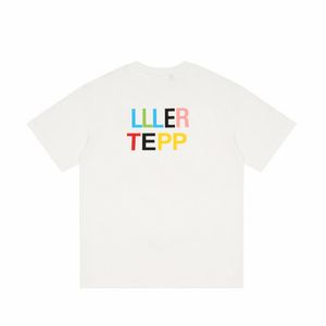 Lente zomer Europa USA Rainbow Colorful Print Tee T -shateboard Men T -shirt Vrouwen Korte mouw Streetwear katoen T -shirt