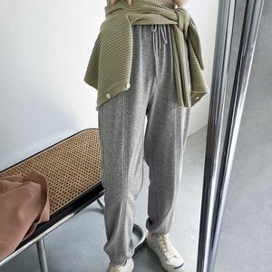 Lente zomer grijs dunne legged sweatpants vrouwen losse casual broek mode broek femme 210607